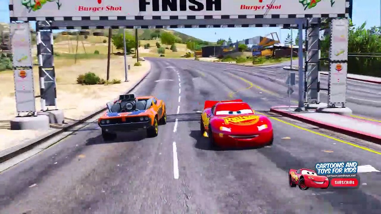 CARS 3 LIGHTNING MCQUEEN VS HOT WHEELS RODGER DODGER CARS 3 STREET RACE