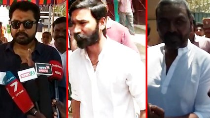 தேர்தலில் ஆர்வமுடன் ஓட்டுப்போட்ட திரை பிரபலங்கள்- வீடியோ