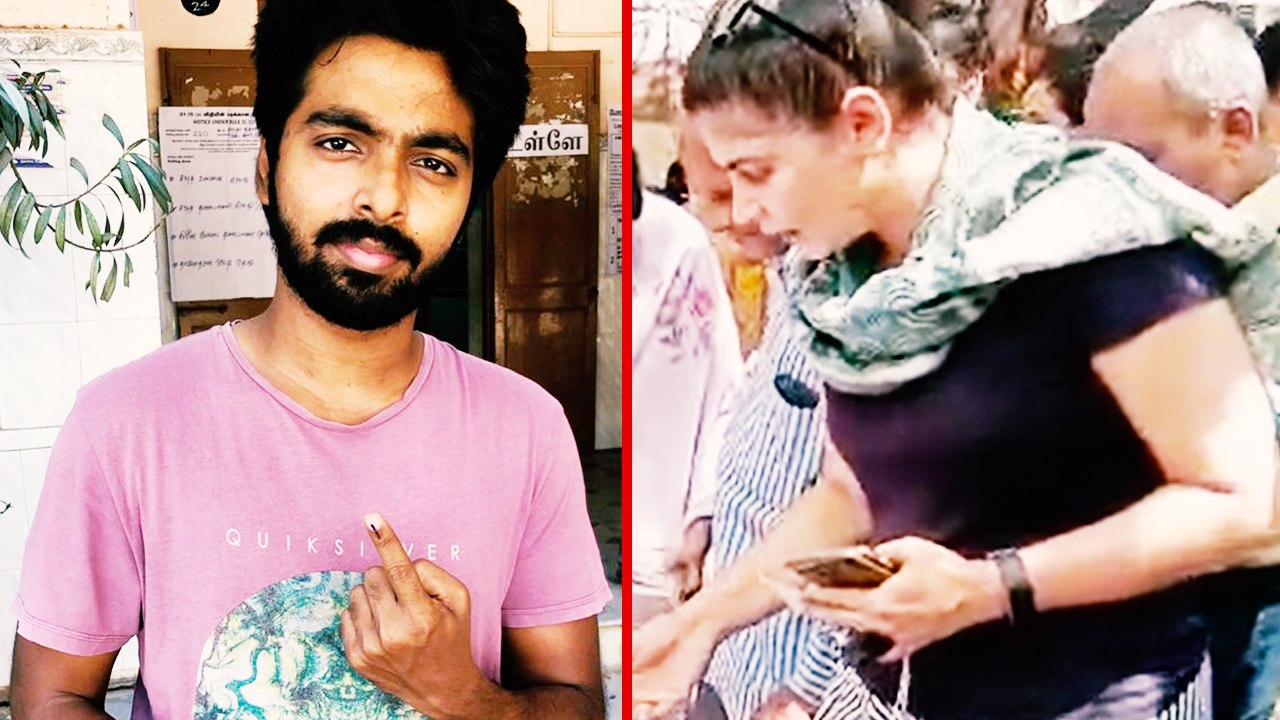 Lok Sabha election 2019: ஓட்டுப்போட வந்த சின்மயி மற்றும் JV பிரகாஷ்- வீடியோ