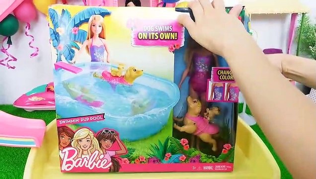 Barbie Et Piscine de Glissière d'Eau de la Piscine du Parc partie, Barbie Piscine Chiot باربي Barbie Piscina & Deslizar
