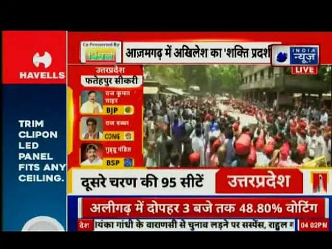 Lok Sabha Election 2019, आज़मगढ़ में अखिलेश यादव का शक्ति प्रदर्शन, Akhilesh Yadav Road Show