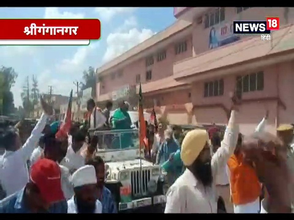 वसुंधरा राजे ने निहालचन्द के समर्थन में श्रीगंगानगर में किया रोड शो
