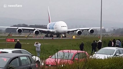 'Worlds largest passenger plane' lands in Glasgow
