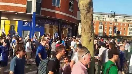 Liverpool fans sing Allez allez allez Liverpool v Chelsea