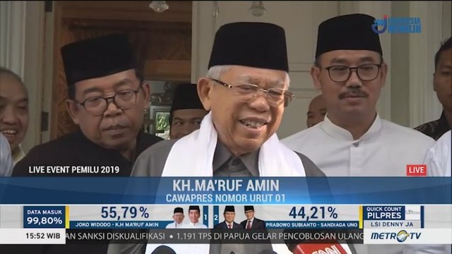 Kiai Ma'ruf Berharap Hasil <i>Real Count</i> Sama dengan <i>Quick Count</i>