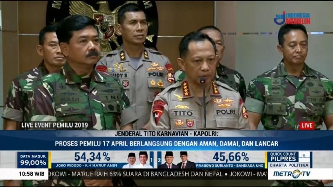 Kapolri: Pemilu 2019 Berlangsung Aman, Damai dan Lancar