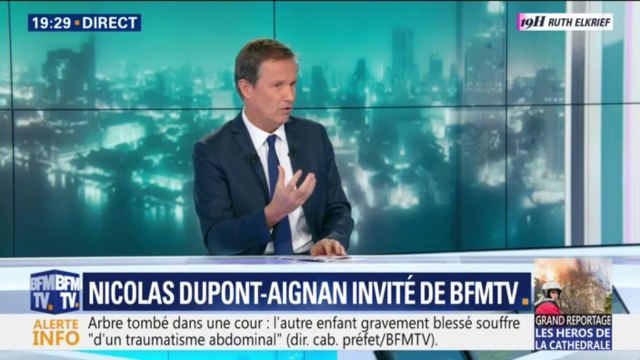 Nicolas Dupont-Aignan veut qu'on reconstruise à l'identique la cathédrale Notre-Dame de Paris