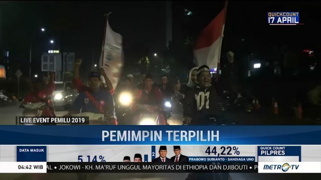 Relawan Jokowi-Ma'ruf Konvoi Rayakan Hasil <i>Quick Count</i>