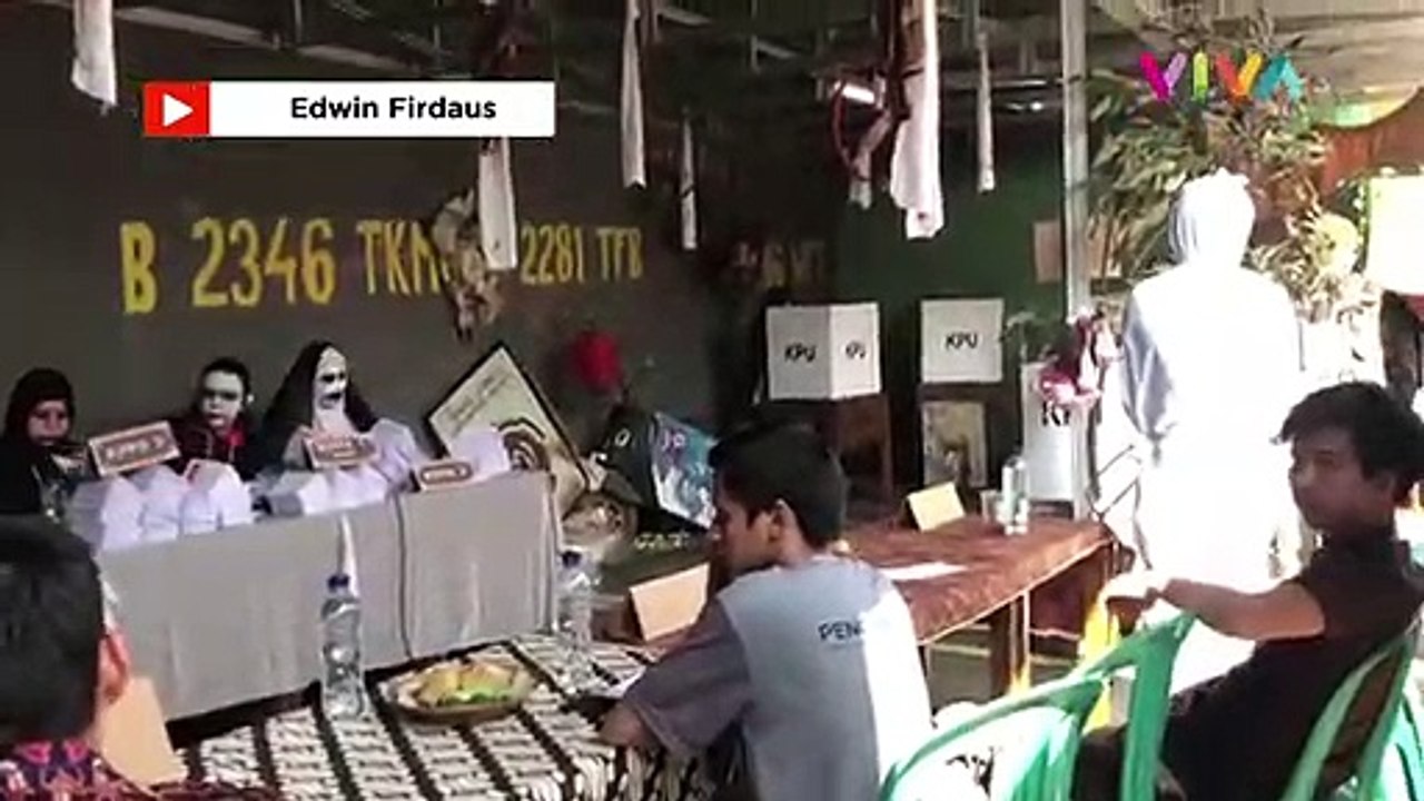 Bikin Merinding, Pocong dan Kuntilanak Jaga TPS