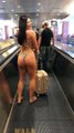 Lady Struts Her Stuff at Las Vegas Airport