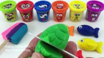 Apprendre les Couleurs avec Play Doh Poisson à la Crème Glacée de Popsicle et Cookie Moules à Oeufs Kinder Zuru 5 Surprise Jouets