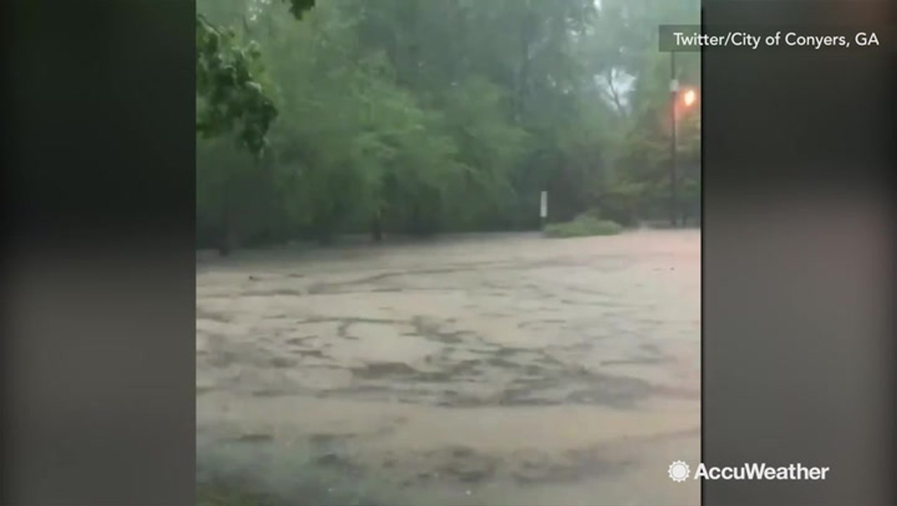 Raging rivers and entire parks swallowed during flooding