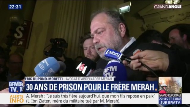 Pour Éric Dupond-Moretti, la condamnation à 30 ans de prison pour Abdelkader Merah est totalement incompréhensible