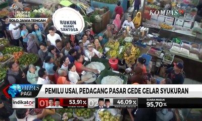 Pemilu Usai, Pedagang Pasar Gede Bagikan Jenang Sumsum