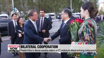 President Moon begins four-day state visit to Uzbekistan; scheduled to address parliament