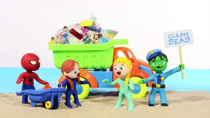 FROZEN ELSA ICE CREAM PARLOR  Spiderman, Hulk & Frozen Elsa Play Doh Cartoons For Kids