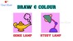Genie Lamp Drawing and Colouring for kids  | Study Lamp drawing for children | Art Breeze # 11 | Learn Colouring and Drawing for kids - Viral Rocket