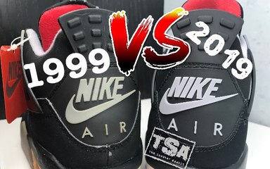 2019 VS 1999 AIR JORDAN 4 IV BRED RETRO SNEAKER COMPARISON REVIEW