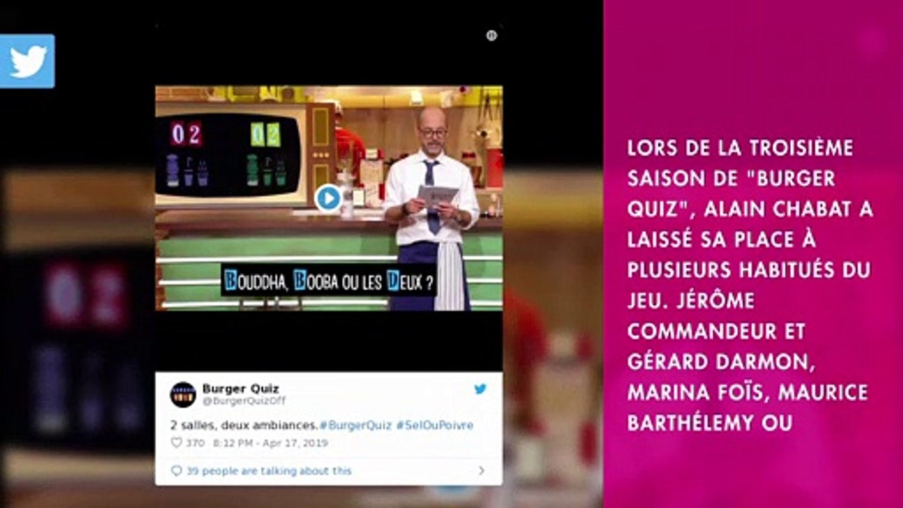 Burger Quiz : Alain Chabat fait son retour à la présentation sur TMC