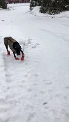 Snow Socks Make for Awkward Walk