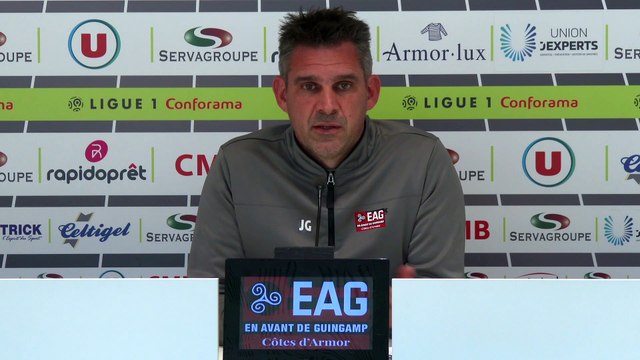 Retrouvez le conférence de presse de Jocelyn Gourvennec à la veille de la rencontre Guingamp Marseille