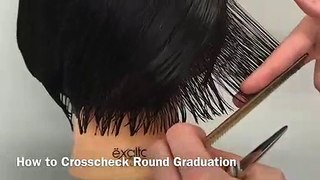 Bob Haircut tutorial - How to crosscheck round graduation
