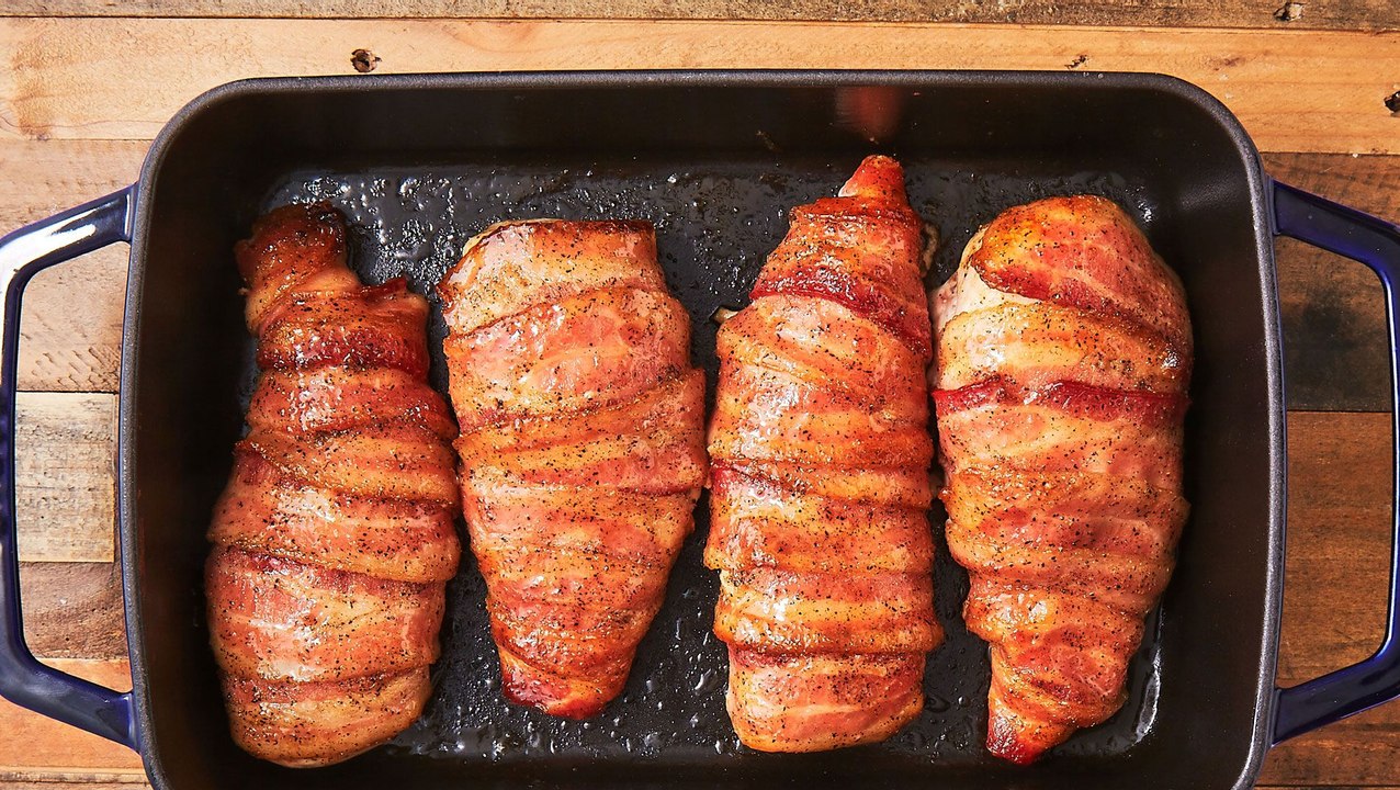 Pepper Glazed Bacon Chicken