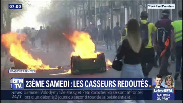 Gilets jaunes: les casseurs redoutés pour cette 23e journée de mobilisation