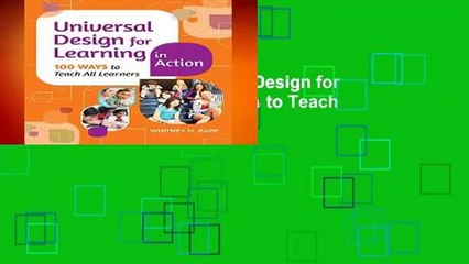 About For Books  Universal Design for Learning in Action: 100 Ways to Teach All Learners  Best
