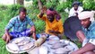 KING SIZE FISH FRY _ Red Pomfret fish Fry in Village cooking village style cooking....