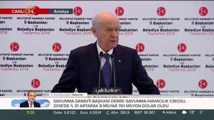 MHP lideri Bahçeli, Antalya'da konuşma yapıyor