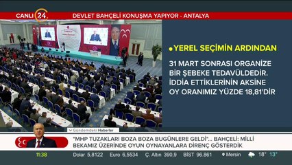 MHP lideri Bahçeli, Antalya'da konuşma yapıyor