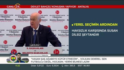 MHP lideri Bahçeli, Antalya'da konuşma yapıyor