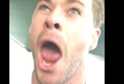 Chris Hemsworth crazy on Tron Ride in Disneyland Shanghai - Avengers Marvel Thor