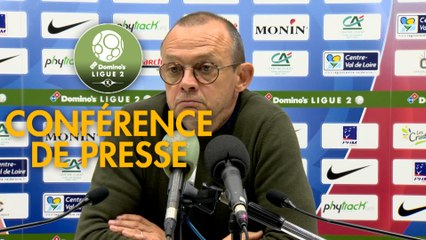 Conférence de presse Châteauroux - Chamois Niortais (2-1) : Nicolas USAI (LBC) - Pascal PLANCQUE (CNFC) - 2018/2019