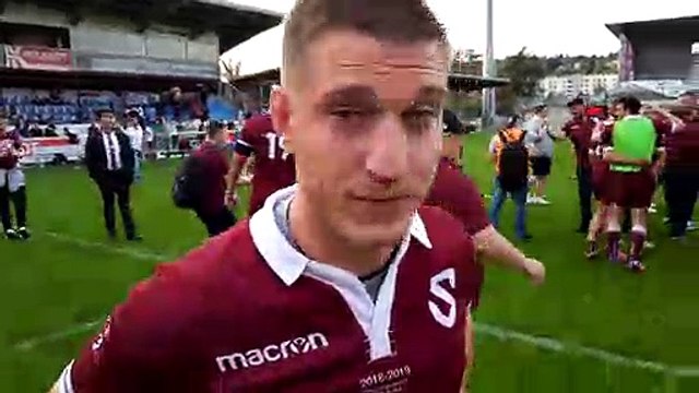 Rugby - Finales AuRa : la réaction de Jonathan Torossian (Servette de Genève) après la victoire contre Romans Péage