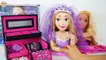 Le Géant De Barbie Elsa Tête À Coiffer Raiponce Mariée Relooking Rose Boîte À Bijoux Boneka Barbie Boneca