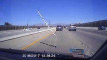 Stupid Insane Flying Ladder Smashes into Windshield on Las Vegas Highway