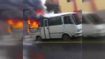 İstanbul- Güngören'de Servis Aracı Alev Alev Yandı