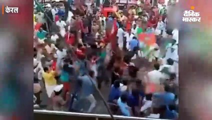 कार्यकर्ताओं ने एक दूसरे पर जमकर लाठियां भांजी