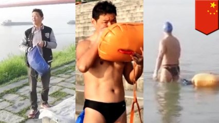 Man has swum across Yangtze for 11 years to cut work commute