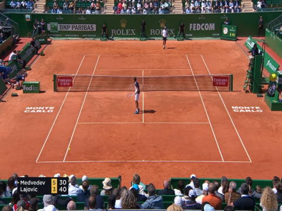 تنس: مونتي كارلو للماسترز: لاجوفيتش يتغلب على ميدفيديف 7-5، 6-1