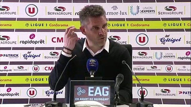 La réaction de Jocelyn Gourvennec après Guingamp - Marseille (1-3)