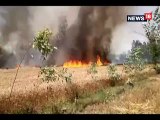 आग में 42 किसानों की 232 एकड़ गेहूं की फसल जलकर राख