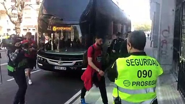 Deportivo-Extremadura: Llegada del autobús del Dépor