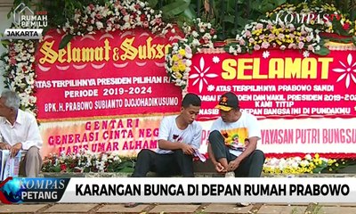 Rumah Prabowo Dibanjiri Karangan Bunga