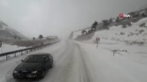 - Antalya-Konya karayolunda kar yağışı trafiği aksattı