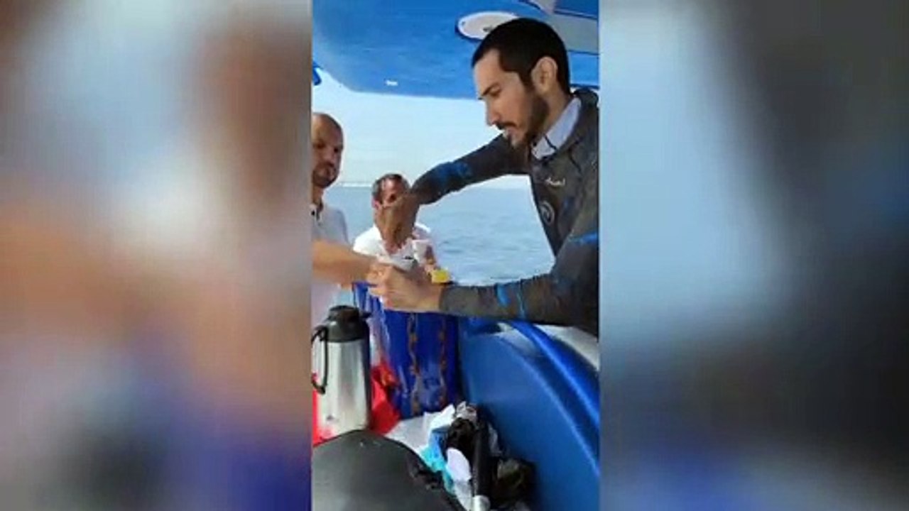 ولي عهد دبى فى مغامرة صيد جديدة مع القرش