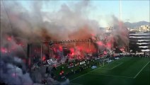 PAOK ultras insane pyro show before their match against Levadiakos