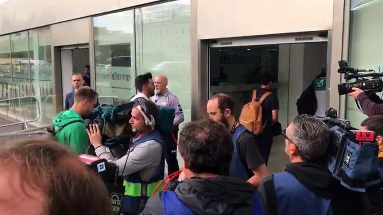Betis-Valencia: Llegada del Betis al Benito Villamarín